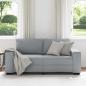 Preview: 2-Sitzer-Sofa Hellgrau 140 cm Stoff