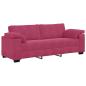 Preview: 3-Sitzer-Sofa Weinrot 178 cm Samt