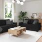 Preview: ARDEBO.de - 2-tlg. Sofagarnitur mit Kissen Schwarz Stoff