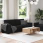 Preview: 2-tlg. Sofagarnitur mit Kissen Schwarz Stoff