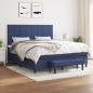 Preview: ARDEBO.de - Boxspringbett mit Matratze Blau 160x200 cm Stoff