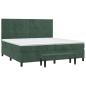 Preview: Boxspringbett mit Matratze Dunkelgrün 200x200 cm Samt