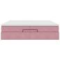 Preview: Ottoman-Bett mit Matratzen Rosa 200x200 cm Samt