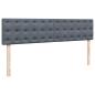 Preview: Ottoman-Bett mit Matratzen & LEDs Dunkelgrau 200x200 cm Samt
