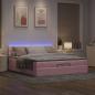 Preview: Ottoman-Bett mit Matratzen & LEDs Rosa 200x200 cm Samt