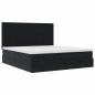 Preview: Ottoman-Bett mit Matratzen Schwarz 180x200 cm Samt