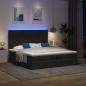 Preview: Ottoman-Bett mit Matratzen & LEDs Schwarz 200x200 cm Samt