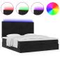 Preview: Ottoman-Bett mit Matratzen & LEDs Schwarz 200x200 cm Samt