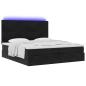 Preview: Ottoman-Bett mit Matratzen & LEDs Schwarz 200x200 cm Samt