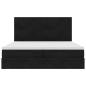 Preview: Ottoman-Bett mit Matratzen & LEDs Schwarz 200x200 cm Samt