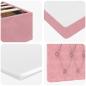 Preview: Ottoman-Bett mit Matratzen & LEDs Rosa 200x200 cm Samt