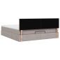 Preview: Ottoman-Bett mit Matratze & LEDs Taupe 160x200 cm Stoff