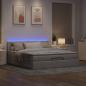 Preview: Ottoman-Bett mit Matratze & LEDs Taupe 160x200 cm Stoff