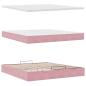 Preview: Ottoman-Bett mit Matratze Rosa 200x200 cm Samt