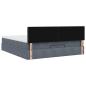 Preview: Ottoman-Bett mit Matratze Dunkelgrau 200x200 cm Samt