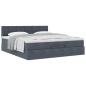 Preview: Ottoman-Bett mit Matratze Dunkelgrau 200x200 cm Samt