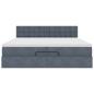 Preview: Ottoman-Bett mit Matratze Dunkelgrau 200x200 cm Samt