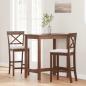 Preview: Barhocker mit Kissen 2 Stk. Braun Massivholz Gummibaum