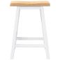 Preview: Barhocker 2 Stk. Weiß Massivholz Gummibaum