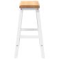 Preview: Barhocker 2 Stk. Weiß Massivholz Gummibaum
