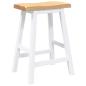 Preview: Barhocker 2 Stk. Weiß Massivholz Gummibaum