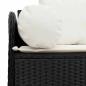 Preview: Gartensofa mit Kissen 3-Sitzer Schwarz Poly Rattan