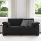 Preview: Zweisitzer-Sofa Schwarz 140 cm Samt