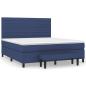Preview: Boxspringbett mit Matratze Blau 180x200 cm Stoff