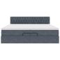 Preview: Ottoman-Bett mit Matratzen & LEDs Dunkelgrau 200x200 cm Samt