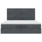 Preview: Ottoman-Bett mit Matratzen & LEDs Dunkelgrau 200x200 cm Samt