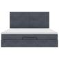 Preview: Ottoman-Bett mit Matratzen Dunkelgrau 200x200 cm Samt