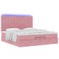 Preview: Ottoman-Bett mit Matratzen & LEDs Rosa 200x200 cm Samt