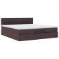 Preview: Ottoman-Bett mit Matratze & LEDs Dunkelbraun 160x200 cm Stoff