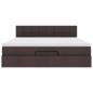 Preview: Ottoman-Bett mit Matratze & LEDs Dunkelbraun 160x200 cm Stoff