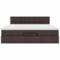 Preview: Ottoman-Bett mit Matratze Dunkelbraun 160x200 cm Stoff