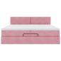 Preview: Ottoman-Bett mit Matratze Rosa 200x200 cm Samt