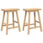 Preview: Barhocker 2 Stk. Natur Massivholz Gummibaum