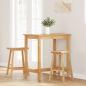 Preview: Barhocker 2 Stk. Natur Massivholz Gummibaum