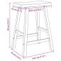 Preview: Barhocker 2 Stk. Natur Massivholz Gummibaum