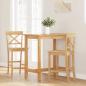 Preview: Barhocker 2 Stk. Natur Massivholz Gummibaum