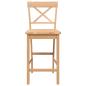 Preview: Barhocker 2 Stk. Natur Massivholz Gummibaum