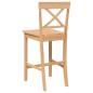 Preview: Barhocker 2 Stk. Natur Massivholz Gummibaum