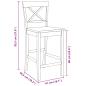 Preview: Barhocker 2 Stk. Natur Massivholz Gummibaum