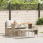 Preview: ARDEBO.de - 3-tlg. Garten-Essgruppe mit Kissen Beige Poly Rattan