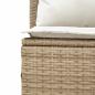 Preview: 3-tlg. Garten-Essgruppe mit Kissen Beige Poly Rattan