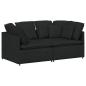 Preview: Modulares Sofa mit Kissen Stoff Schwarz