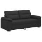 Preview: 2-Sitzer-Sofa Schwarz 140 cm Kunstleder