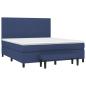 Preview: Boxspringbett mit Matratze Blau 180x200 cm Stoff