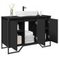 Preview: ARDEBO.de - Waschbeckenunterschrank Schwarz 91x35x60 cm Holzwerkstoff