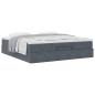 Preview: Ottoman-Bett mit Matratzen Dunkelgrau 200x200 cm Samt